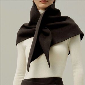 NWOT Lilysilk Adjustable Wool-silk scarf in chocolate brown